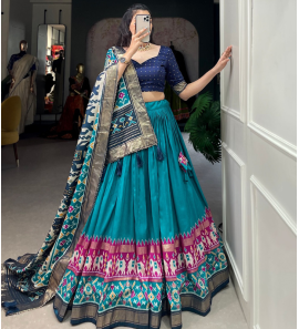 Perfectly Blended Tussar Silk Lehenga