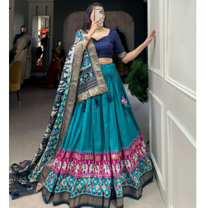 Perfectly Blended Tussar Silk Lehenga