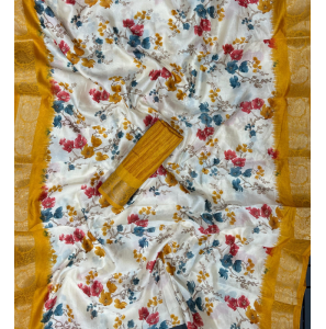 Soft Tussar Silk Saree With Golden Zari Weaving