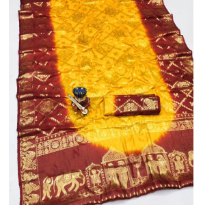 Tafeta Jacquard Soft Silk Saree With Blouse