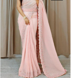 Fancy Crushed Georgette Sarees With Blouse
