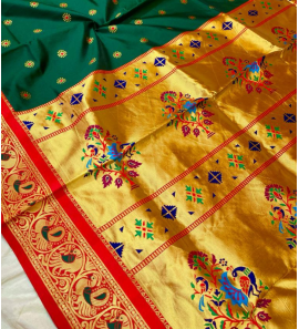 Wedding Special Soft Silk Shinny Saree In Green