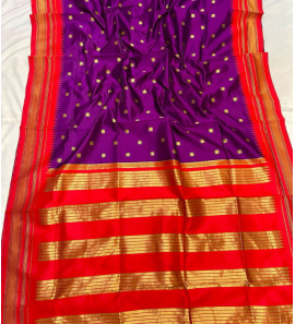 Purple Colour Erkal Paithani Saree With Blouse