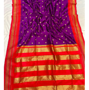 Purple Colour Erkal Paithani Saree With Blouse