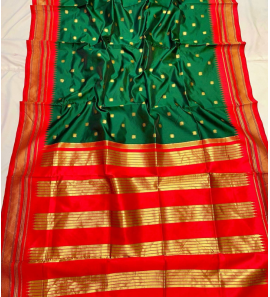 Green Colour Erkal Paithani Saree With Blouse