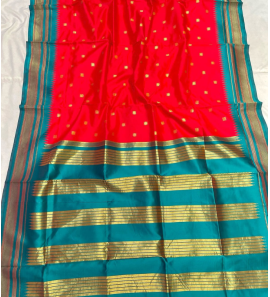 Red Colour Erkal Paithani Saree With Blouse