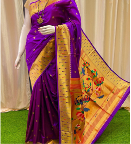 New Triple Muniya Paithani Saree With Blouse
