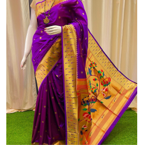 New Triple Muniya Paithani Saree With Blouse