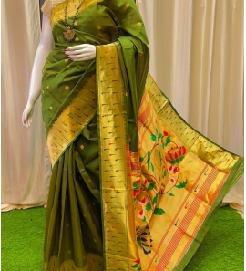 New Triple Muniya Paithani Saree With Blouse