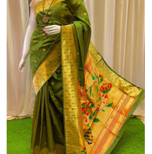 New Triple Muniya Paithani Saree With Blouse