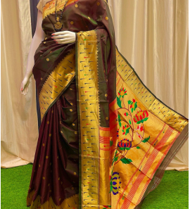 New Triple Muniya Paithani Saree With Blouse