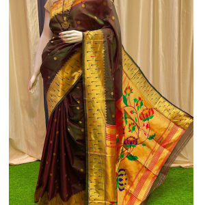 New Triple Muniya Paithani Saree With Blouse