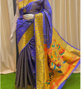 New Triple Muniya Paithani Saree With Running Blouse