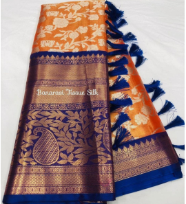 Soft Silk Saree With Self Zari Weaving Design 