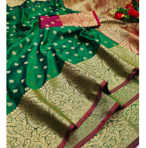 Amazing Litchi Silk Saree With Pure Zari Weaving 