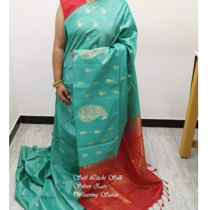 Soft Litchi Silk Saree With Blouse