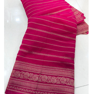 Pure Soft Khadi Georgette Silk Saree In Pink
