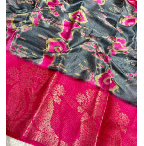 Soft Jute Silk Jacquard Saree With Blouse