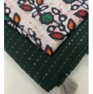 Soft Linen Saree With Contrast Blouse 