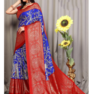 Soft Dola Silk Saree With Kalamkari Digital Print 