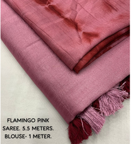 Soft Vichitra Silk Plain Saree With Cotton Tassels