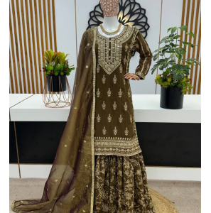 Fancy Top-Dupatta And Fully Stitched Gharara