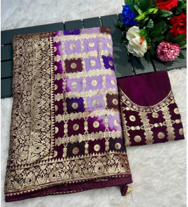 Fancy Soft Dola Silk Saree With Blouse