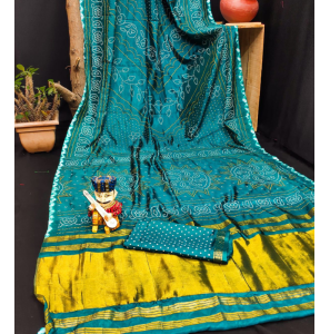 Soft Silk Khadi Print Saree With Blouse