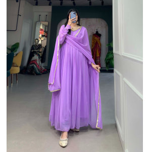 Elegant Alia Style Gown With Dupatta