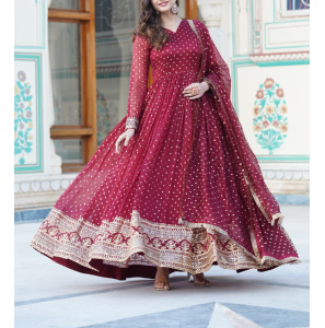 Readymade Gown With Dupatta Set