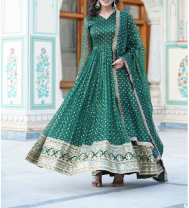 Readymade Gown With Dupatta Set