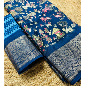Stunning Dola Crape Silk Saree With Blouse
