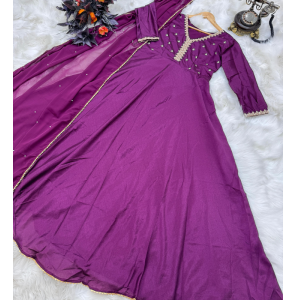 New Designer Party Gown Pant With Dupatta Set