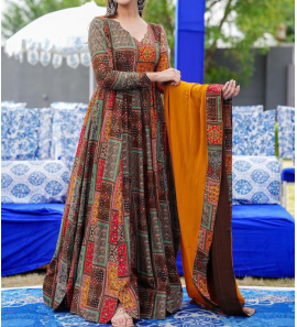 Soft Georgette Digital Print Gown 