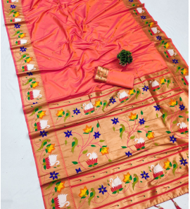 Soft Pathani Silk Saree With Zari Weaving 