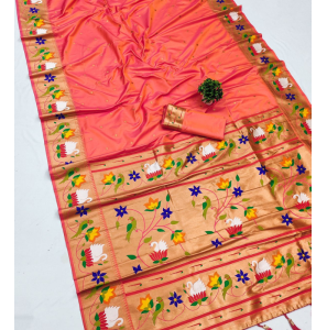 Soft Pathani Silk Saree With Zari Weaving 