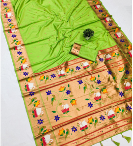 Soft Pathani Silk Saree With Running Blouse