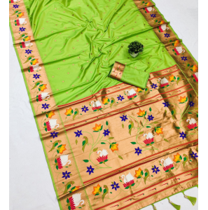 Soft Pathani Silk Saree With Running Blouse