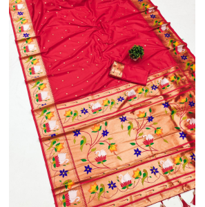 Soft Pathani Silk Saree With Running Blouse