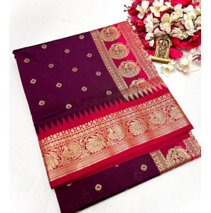 Kanjivaram Paithani Silk Saree With Running Blouse