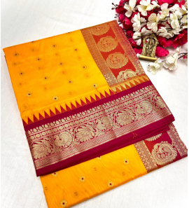 Original Tana Shiny Soft Silk Saree With Blouse