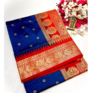 Stunning Kanjivaram Paithani Silk Saree With Running Blouse Stunning Kanjivaram Paithani Silk Saree With Running Blouse