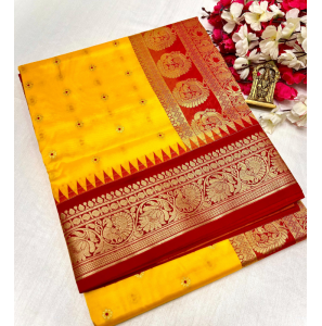 Beautiful Kanjivaram Paithani Silk Saree With Running Blouse