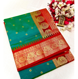 Beautiful Kanjivaram Paithani Silk Saree With Running Blouse