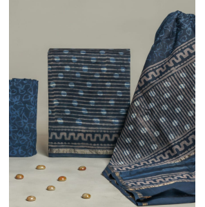 Latest Chanderi Dress With Hand Block Printed