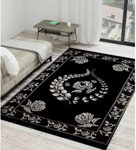 New Designer Black Velvet Carpet