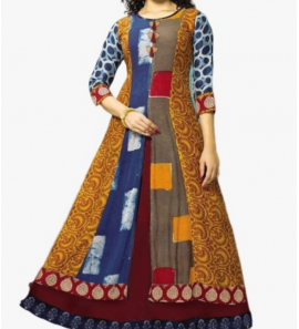 Designer Rayon Print Gown