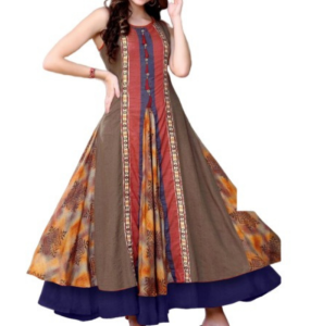 Attractive Rayon Print Gown Attractive Rayon Print Gown