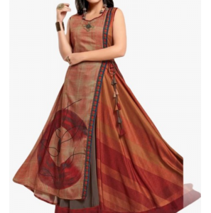 Attractive Rayon Print Gown