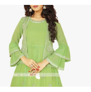 Beautiful Faux Georgette Koti And Gown